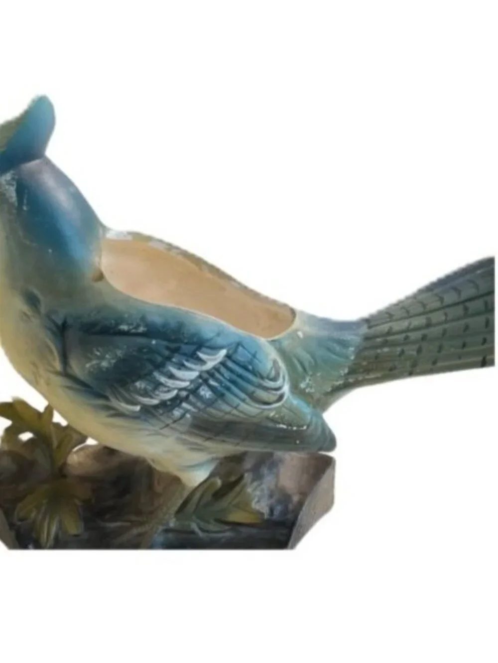 Vintage Mid-Century Velco Japan Hand Painted Blue Jay Bird Planter Figurine 9.25